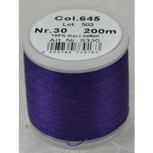 Madeira Cotona 30, 200m Embroidery &amp; Quilting Thread Colour 645 Dark Purple