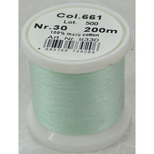 Madeira Cotona 30, 200m Embroidery &amp; Quilting Thread Colour 661 Light Green