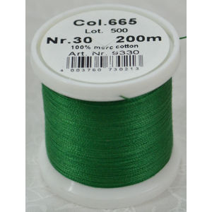 Madeira Cotona 30, 200m Embroidery &amp; Quilting Thread Colour 665 Green