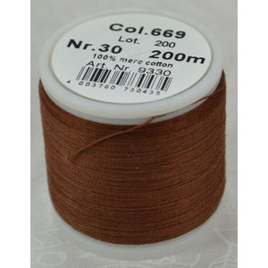 Madeira Cotona 30, 200m Embroidery &amp; Quilting Thread Colour 669 Brown