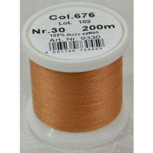 Madeira Cotona 30, 200m Embroidery &amp; Quilting Thread Colour 676 Medium Tawny Tan
