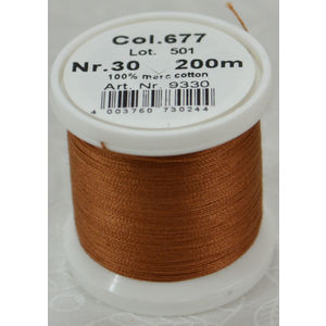 Madeira Cotona 30, 200m Embroidery &amp; Quilting Thread Colour 677 Saddle Brown