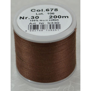 Madeira Cotona 30, 200m Embroidery &amp; Quilting Thread Colour 678 Coffee Brown