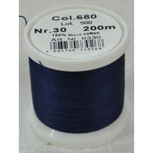 Madeira Cotona 30, 200m Embroidery & Quilting Thread Colour 680 Navy