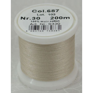 Madeira Cotona 30, 200m Embroidery &amp; Quilting Thread Colour 687 Silver Grey