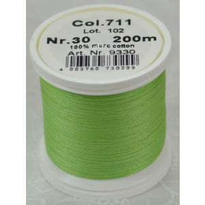 Madeira Cotona 30, 200m Embroidery &amp; Quilting Thread Colour 711 Light Green