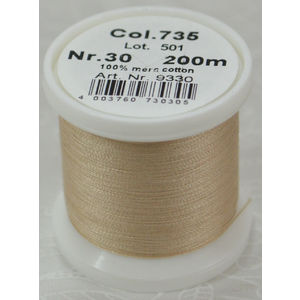 Madeira Cotona 30, 200m Embroidery &amp; Quilting Thread Colour 735 Tawny Tan