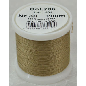 Madeira Cotona 30, 200m Embroidery &amp; Quilting Thread Colour 736 Light Taupe