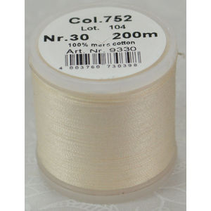 Madeira Cotona 30, 200m Embroidery &amp; Quilting Thread Colour 752 Off White