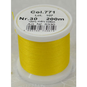 Madeira Cotona 30, 200m Embroidery &amp; Quilting Thread Colour 771 Mimosa Yellow