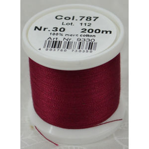 Madeira Cotona 30, 200m Embroidery & Quilting Thread Colour 787 Burgundy