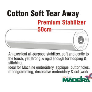Madeira Cotton Soft Embroidery Stabiliser 50cm Wide Per Metre Non-Woven Tear Away