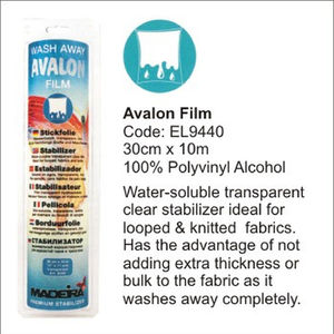 Madeira Avalon Film Wash Away Embroidery Stabilizer (Solvy) 30cm x 10m Roll