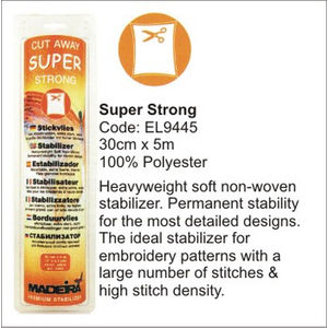 Madeira Super Strong White Cut Away Embroidery Stabilizer 30cm x 5m