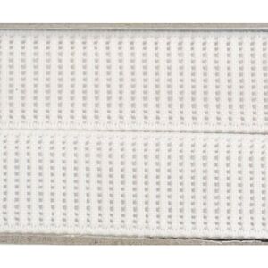 WHITE 20mm Ribbed Non-Roll Elastic, Per Metre