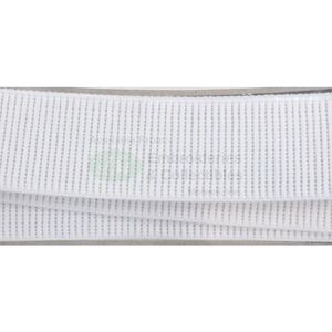 WHITE Ribbed Non-Roll Elastic 50mm Wide Per Metre