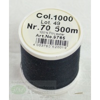Madeira Bobbinfil 70, 100% Polyester, 500m Spool, BLACK