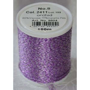 Madeira Glamour 8 Thread #2411 ORCHID, 100m Embroidery, Crochet