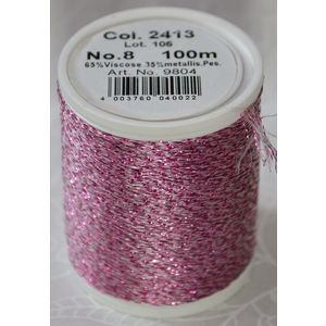 Madeira Glamour 8 Thread #2413 ROSE, 100m Embroidery, Crochet