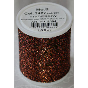 Madeira Glamour 8 Thread #2427 MAHOGANY, 100m Embroidery, Crochet