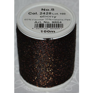 Madeira Glamour 8 Thread #2428 EBONY, 100m Embroidery, Crochet