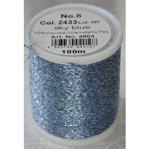 Madeira Glamour 8 Thread #2433 SKY BLUE, 100m Embroidery, Crochet