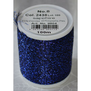 Madeira Glamour 8 Thread #2438 SAPPHIRE, 100m Embroidery, Crochet