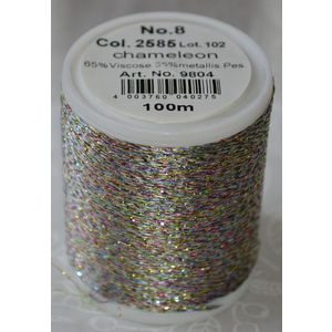 Madeira Glamour 8 Thread #2585 CHAMELEON, 100m Embroidery, Crochet
