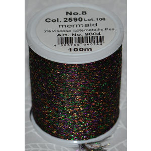 Madeira Glamour 8 Thread #2590 MERMAID, 100m Embroidery, Crochet