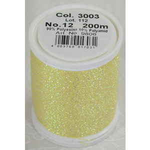 Madeira Glamour 12, #3003 - Prism Pale Yellow 200m Metallic Embroidery Thread
