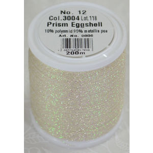 Madeira Glamour 12, #3004 - Prism Eggshell 200m Metallic Embroidery Thread