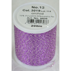Madeira Glamour 12 Metallic Embroidery Thread, 200m ORCHID 3019