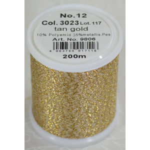 Madeira Glamour 12, #3023 - Tan Gold 200m Metallic Embroidery Thread