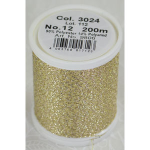 Madeira Glamour 12, #3024 - White Gold 200m Metallic Embroidery Thread