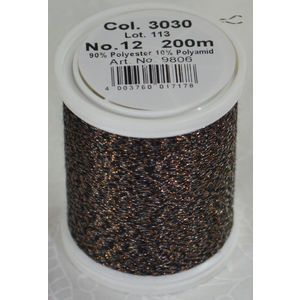 Madeira Glamour 12, #3030 - Ebony 200m Metallic Embroidery Thread