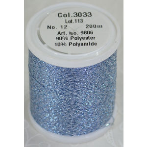 Madeira Glamour 12, #3033 - Sky Blue 200m Metallic Embroidery Thread