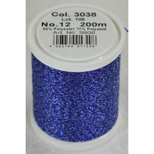 Madeira Glamour 12, #3038 - Sapphire 200m Metallic Embroidery Thread
