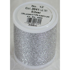 Madeira Glamour 12, #3041 - Silver 200m Metallic Embroidery Thread