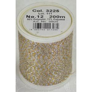 Madeira Glamour 12, #3225 - Silver Gold 200m Metallic Embroidery Thread