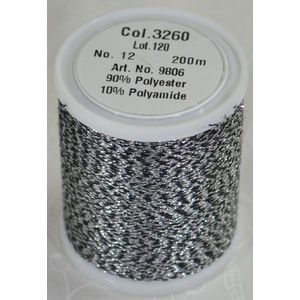Madeira Glamour 12, #3260 - Antique Silver 200m Metallic Embroidery Thread