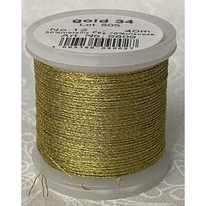 Madeira Metallic 12, Hand Embroidery Thread, 40m, 3ply Divisible, Colour GOLD 34