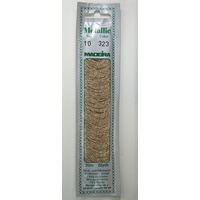 Madeira Perle No. 10 Metallic Hand Embroidery Thread, 20m Colour WHITE GOLD 323