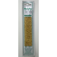 Madeira Perle No. 10 Metallic Hand Embroidery Thread, 20m Colour PURE GOLD 325