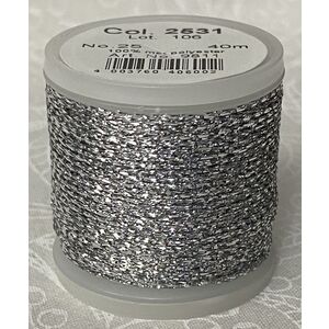 Madeira Metallic No.25 Hand Embroidery Thread, 40m colour 2531 SILVER (9811.2531)