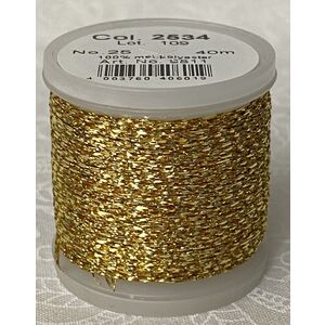 Madeira Metallic No.25 Hand Embroidery Thread, 40m colour 2534 GOLD (9811.2534)