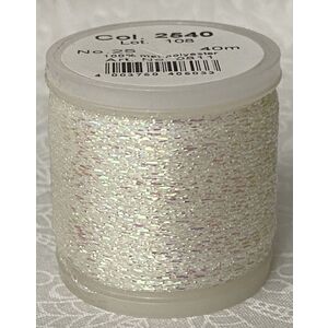 Madeira Metallic No.25 Hand Embroidery Thread, 40m colour 2540 WHITE CRYSTAL 9811.2540