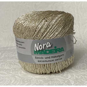 Madeira Metalized Nora Knitting &amp; Crochet Yarn, 100m Colour 323 WHITE GOLD