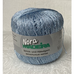 Madeira Metallised Nora Knitting &amp; Crochet Yarn, 100m Colour 333 CRYSTAL BLUE
