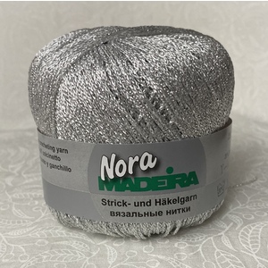 Madeira Metallised Nora Knitting & Crochet Yarn, 100m Colour 342 SILVER