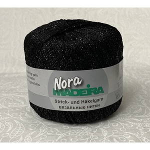 Madeira Metalized Nora Knitting & Crochet Yarn, 100m Colour 380 JET BLACK
